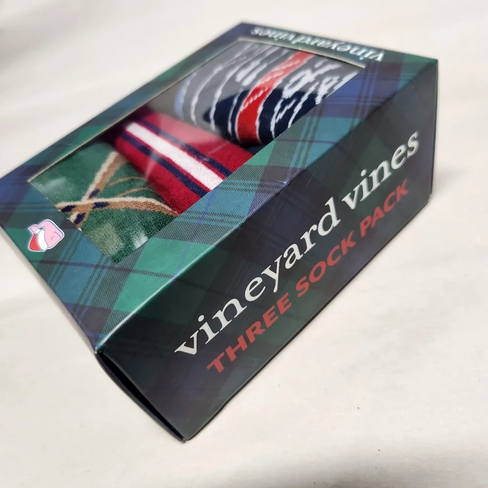 Vineyard Vines Holiday Ski Icon 3 pack Mens Socks New Red Green Blue